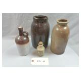 Antique American Stoneware Canning Jar / Jugs