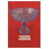 Mosser Light Ice Blue Queen Pattern Ped. Compote