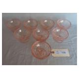 Federal Pink Sharon / Cabbage Rose Sherbet Dishes