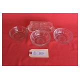 Hazel Atlas Covered Butter Dish & Bowls