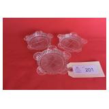 Anchor Hocking Queen Mary Clear Glass Ashtrays