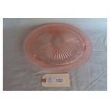 A. Hocking "Miss America" Pink footed Cake Plate