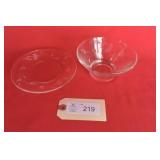 Princess House Heritage Etched Plate and Bowl