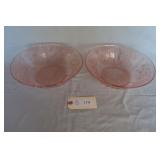 Federal Pink Sharon / Cabbage Rose Fruit Bowls