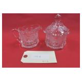 Fostoria Glass Coin Glass Cream & Sugar
