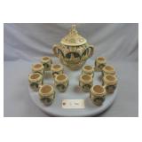 Gerz German Stoneware Punch bowl Set
