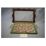 Wood Framed Glass Serving Trays