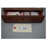 Mini Sewing Cabinet w/thread and sewing shirt bag