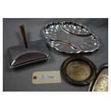 Vintage Crumb Catcher & Silver Plate trays