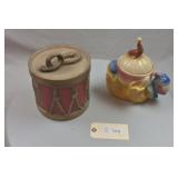 Shaween Pottery Jo Jo clown Jar & Drum Cookie Jar