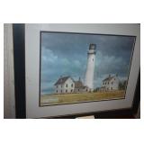 Framed Fendwick Island Light House Picture