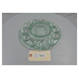 Longaberger 2001 Green Glass Deviled Egg Plate