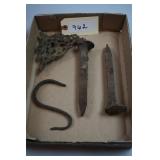 Railroad Spikes, hand forged wrought iron meat hoo