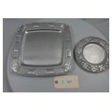 Longaberger Aluminum Platter & Pewter Plate