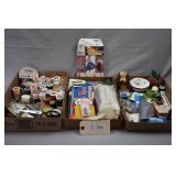 Three Flats of Sewing Items. Threads, Bobbins & su