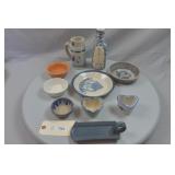 Cobalt Blue Stoneware Pottery Pieces