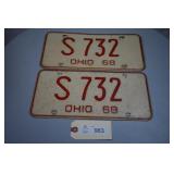 1968 Ohio License Plates