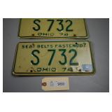 1974 Ohio License Plates