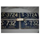 1963 Ohio License Plates