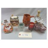 Assorted Holiday Candle & Music Box D©cor Items