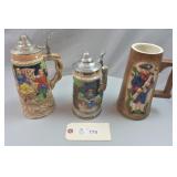 Beer Steins, Left is Musical, Middle is by Balfour