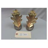 Vintage PMC Oak Leaf Bookends