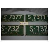 1961 Ohio License Plates