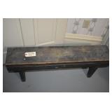 Bird house, shelf, lamp and bench