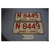 1965 Ohio License Plates