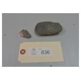 Indian Tools. Stone Axe and Arrow head