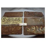 Rusty Ohio License Plates 1937, 38, 48, 54 & 55