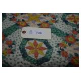 Store Bought Grandmothers Flower Style Quilt.