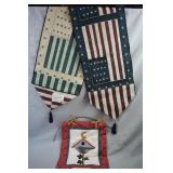 American Flag Table Runner & Small Quilt Wall hang