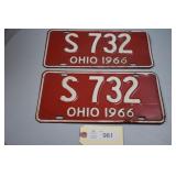 1966 Ohio License Plates