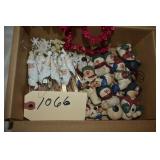 Crystal Santas & Ceramic Snow Men Tree Ornaments