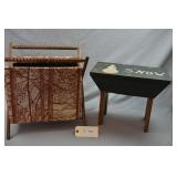 Country Style Stool & Folding Magazine / Sewing Ra