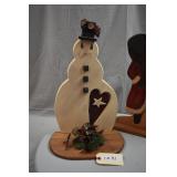 Wooden Snowman and Santa 19' High