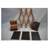 Hanging Rack, Picture frames and index card Box