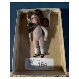 Vintage Porcelain Jointed Doll w/Pillow