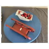 Longaberger Sleigh, Candle, Basket, Metal Frame