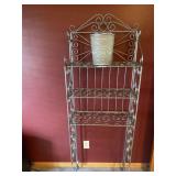 Metal 3 Shelf Rack 11"x24"x72"H & Small Wasteba