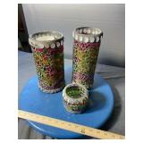 3 Mosaic Candle Holders