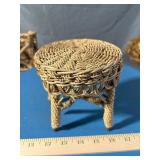 Wicker Doll Furniture Pcs (dmg) and Vintage Ideal