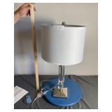 Glass & Metal Lamp w Cloth Shade