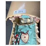 Wooden Rocking Doll Bed w/Bedding (dmg)