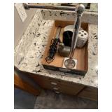 Curling Iron, Toothbrush Holder, Soap Dish & Towel