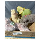 Stuffed Elephant, Cat, Dog and Bunny