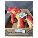 2 Vintage Hol-le Toy Co Horses