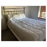 Queen Size Bed W metal frame w Accessories