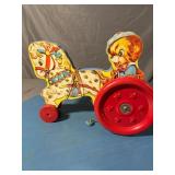 Vintage Pull Toy Tractor Gong Bell Mfg Co East Ham